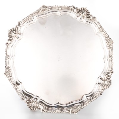 Lot 223 - A LATE VICTORIAN SILVER SALVER