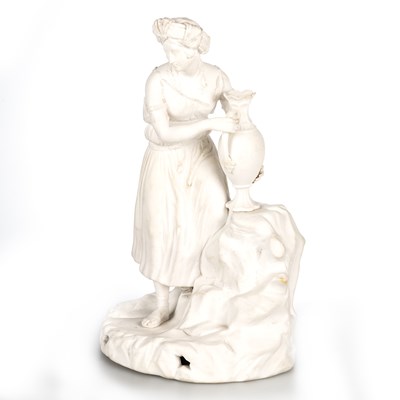 Lot 46 - A MINTON BISCUIT PORCELAIN FIGURE OF A LADY, CIRCA 1830