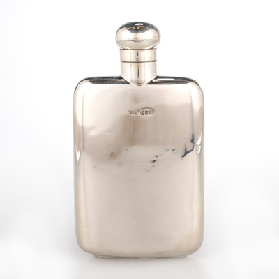 Lot 304 - A LATE VICTORIAN SILVER HIP FLASK