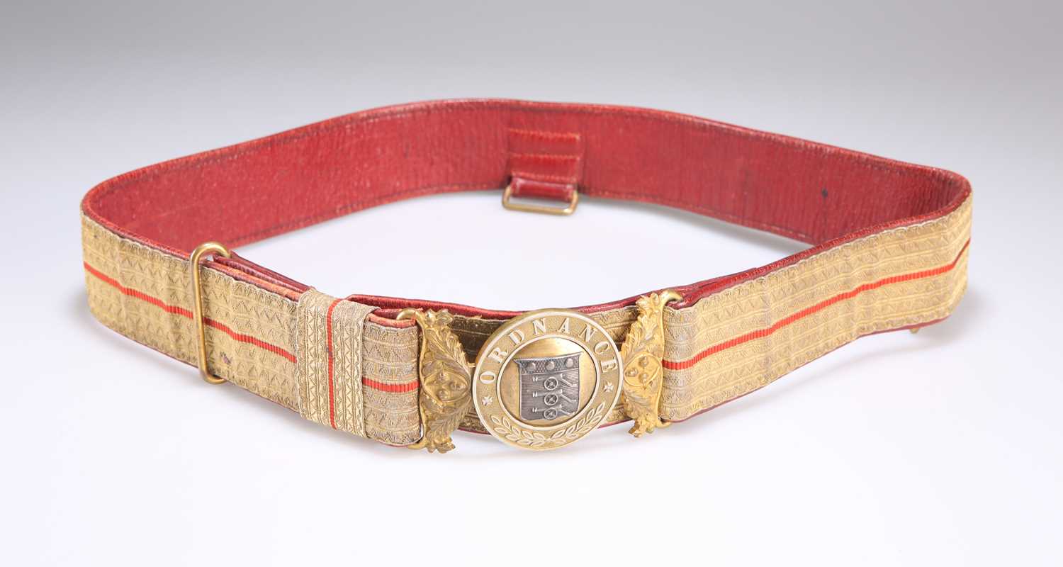 Lot 9 - A VICTORIAN OFFICERS FULL DRESS SWORD BELT OF THE ORDNANCE DEPARTMENT