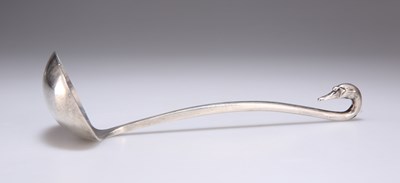 Lot 329 - AN ELIZABETH II SILVER 'SWAN' LADLE