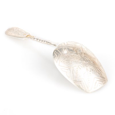 Lot 288 - A RUSSIAN SILVER CADDY SPOON