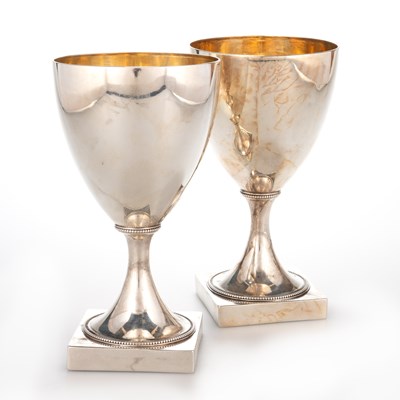 Lot 396 - A PAIR OF GEORGE III SILVER GOBLETS