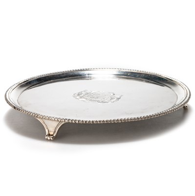 Lot 447 - A GEORGE III SILVER SALVER