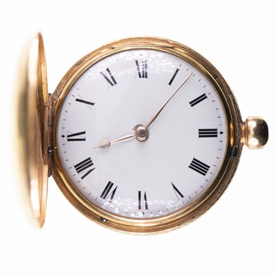 Lot 530 - AN 18CT GOLD FULL HUNTER POCKET WATCH