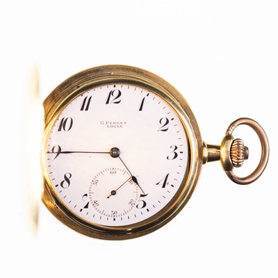 Lot 534 - AN 18K GOLD FULL HUNTER POCKET WATCH