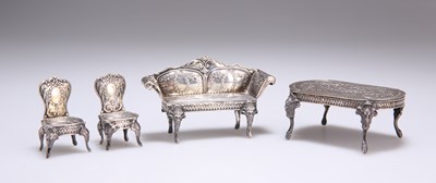 Lot 268 - A SET OF GERMAN SILVER MINIATURE FURNITURE