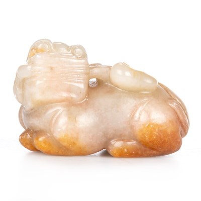 Lot 122 - A CHINESE JADE CARVING OF A QILIN