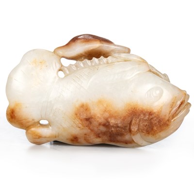 Lot 138 - A CHINESE JADE CARVING OF A FISH