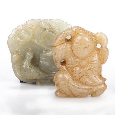 Lot 128 - TWO CHINESE JADE CARVINGS