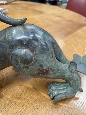 Lot 236 - A CHINESE BRONZE CHIMERA (BIXIE), QING DYNASTY
