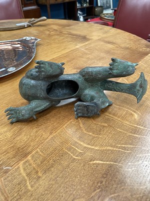 Lot 236 - A CHINESE BRONZE CHIMERA (BIXIE), QING DYNASTY
