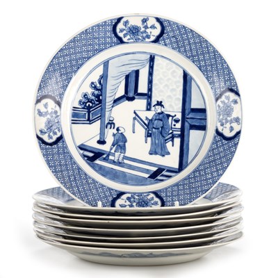 Lot 83 - EIGHT CHINESE BLUE AND WHITE PORCELAIN PLATES, CHENGHUA MARKS BUT KANGXI