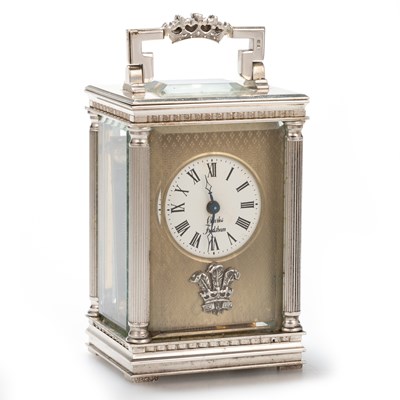 Lot 391 - A LIMITED EDITION SILVER CARRIAGE CLOCK, BY CHARLES FRODSHAM