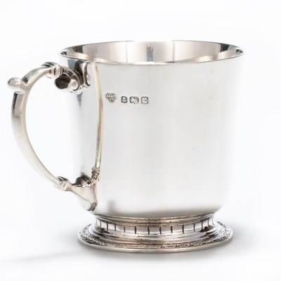 Lot 250 - A GEORGE VI SILVER CHRISTENING MUG