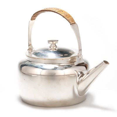 Lot 191 - CHRISTOPHER DRESSER (BRITISH 1834-1904) FOR HUKIN & HEATH, A SILVER PLATED TEAPOT