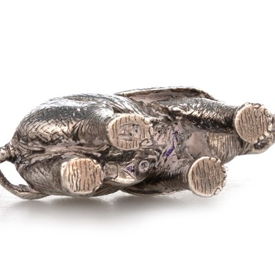 Lot 240 - PATRICK MAVROS: A SILVER SCULPTURE OF A FEMALE CALF ELEPHANT, "KAUME"