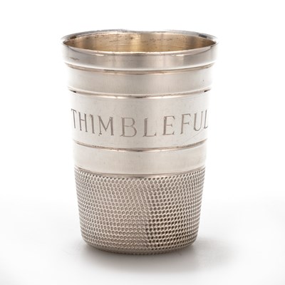 Lot 403 - AN ELIZABETH II SILVER THIMBLE CUP