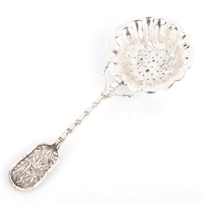 Lot 428 - A CHINESE SILVER SIFTING SPOON