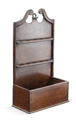 Lot 654 - A GEORGIAN OAK SPOON RACK