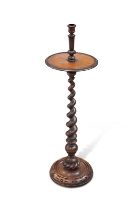 Lot 692 - A 19TH CENTURY WALNUT CANDLESTAND