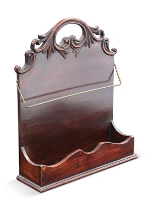 Lot 1232 - A 19TH CENTURY  MAHOGANY MAGAZINE STAND