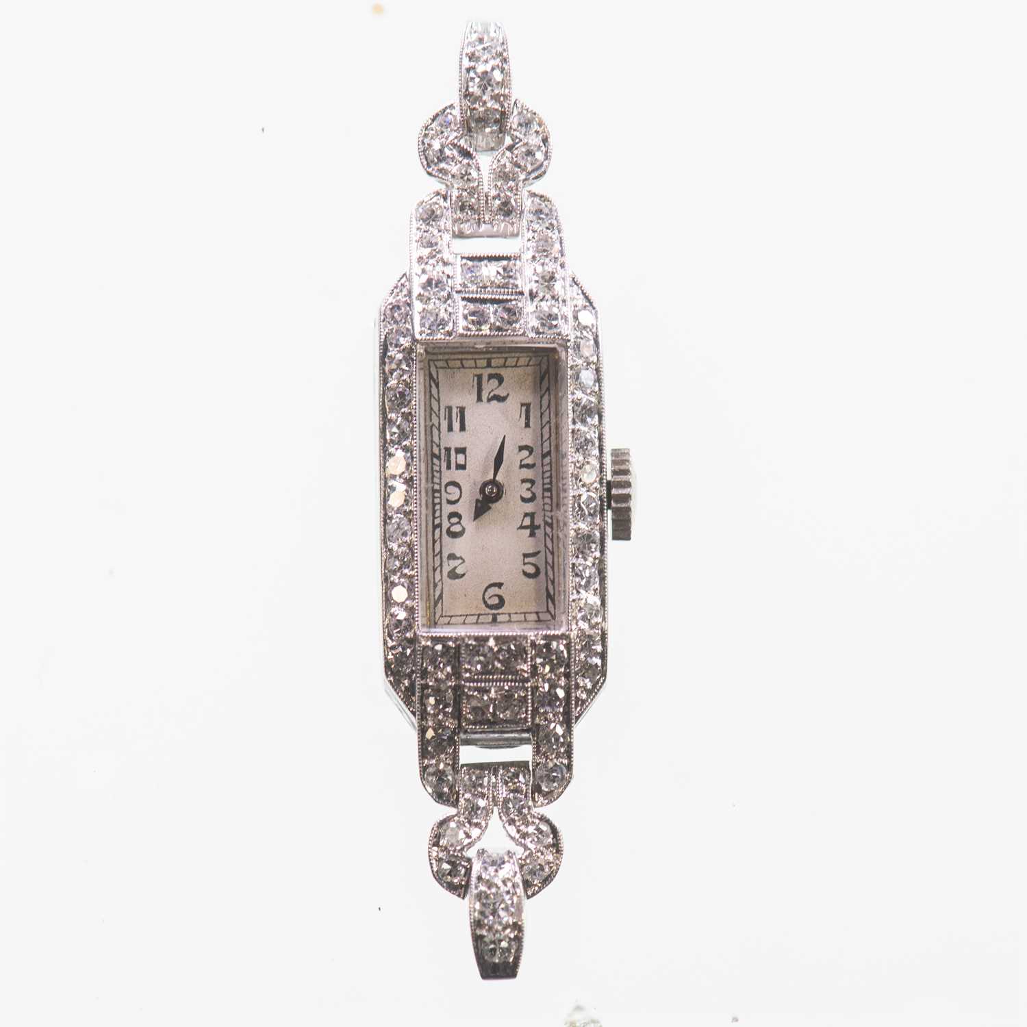 Lot 490 - A LADY'S PLATINUM DIAMOND-SET WATCH HEAD