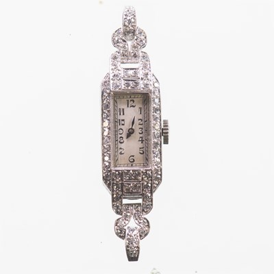 Lot 490 - A LADY'S PLATINUM DIAMOND-SET WATCH HEAD