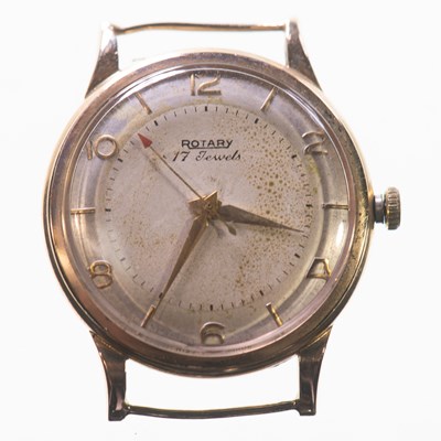 Lot 496 - A 9CT GOLD ROTARY WATCH HEAD