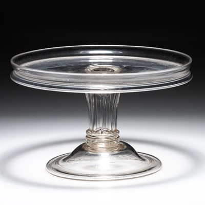 Lot 6 - A SILESIAN STEM GLASS TAZZA, 18TH CENTURY