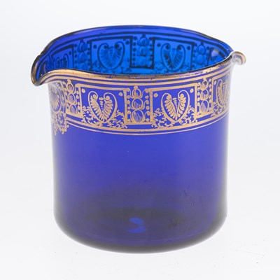 Lot 22 - A GILDED BLUE GLASS RINSER, 18TH CENTURY