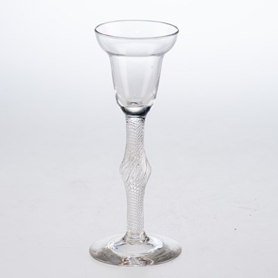 Lot 15 - AN UNUSUAL WINE GLASS, 18TH CENTURY