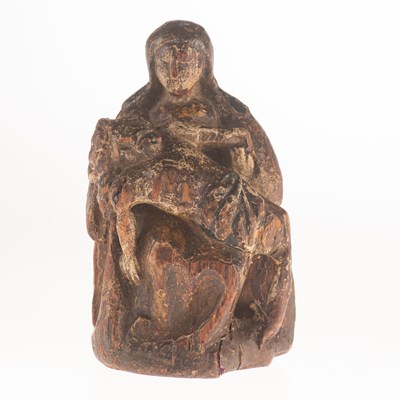 Lot 155 - A PINE CARVING OF THE PIETÀ, LATE 15TH CENTURY