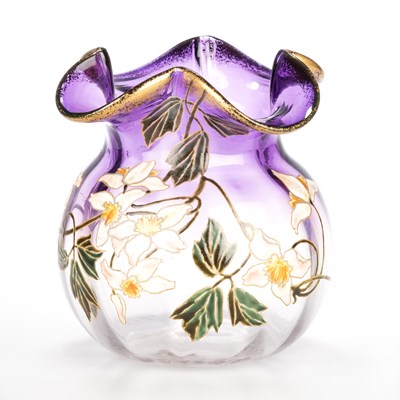 Lot 39 - A LEGRAS ENAMELLED GLASS VASE, CIRCA 1890