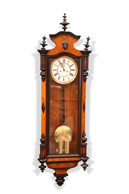 Lot 643 - A 19TH CENTURY DOUBLE-WEIGHT VIENNA WALL CLOCK, CIRCA 1870