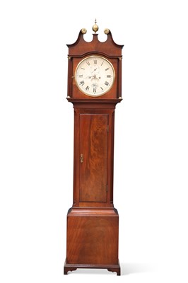 Lot 629 - A GEORGE III MAHOGANY 8-DAY LONGCASE CLOCK OF REGULATOR QUALITY, BY GERRANS OF WORTLEY, CIRCA 1800