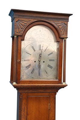 Lot 632 - A GEORGE III SCOTTISH OAK 8-DAY LONGCASE CLOCK, BY RANKIN OF OLD CUMNOCK, CIRCA 1770