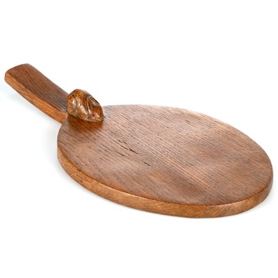 Lot 766 - PETER HEAP OF WETWANG, A RABBITMAN OAK CHEESEBOARD