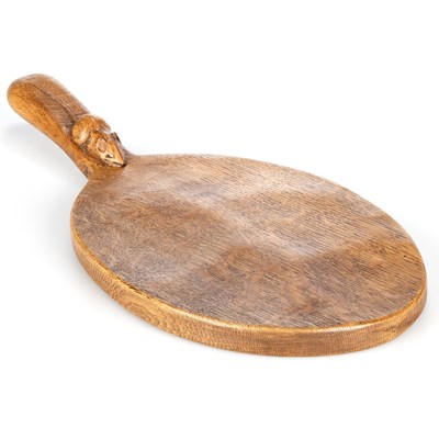 Lot 728 - ROBERT THOMPSON OF KILBURN, A MOUSEMAN OAK CHEESEBOARD