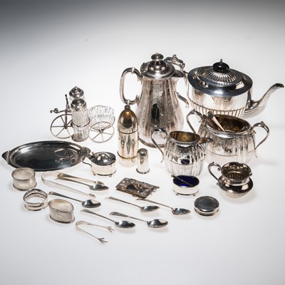 Lot 189 - A MIXED GROUP OF SILVER AND SILVER-PLATE