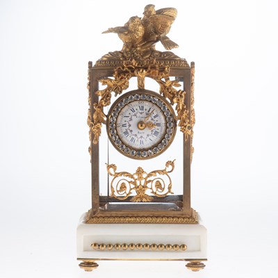 Lot 637 - A FRENCH GILT-BRONZE FOUR-GLASS MANTEL CLOCK, 19TH CENTURY, SIGNED E. COLIN & CIE, PARIS