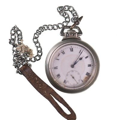 Lot 143 - ROLEX POCKET WATCH AND ALBERT CHAIN