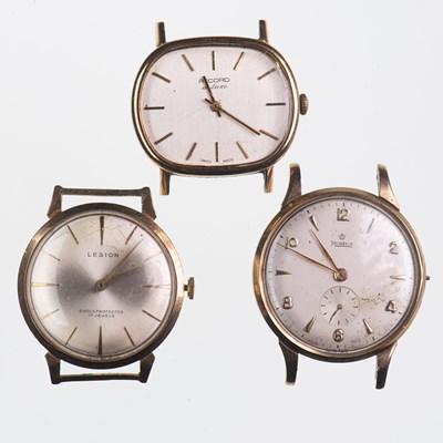 Lot 431 - A TRIO OF 9CT GOLD WATCH HEADS