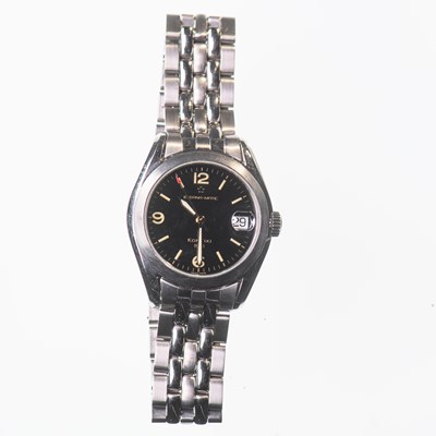 Lot 416 - A GENTS STEEL ETERNA-MATIC BRACELET WATCH