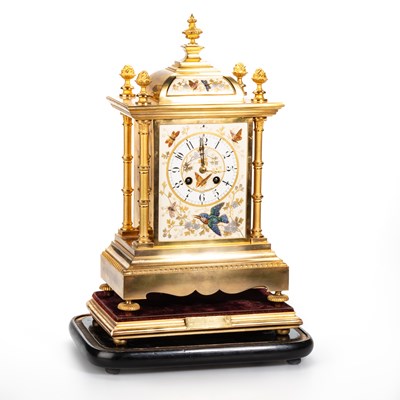 Lot 638 - A FRENCH 'JAPONISME' GILT-METAL MANTEL CLOCK, CURTIS & HORSPOOL, PARIS, LATE 19TH CENTURY