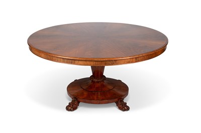 Lot 728 - A 19TH CENTURY MAHOGANY TILT-TOP BREAKFAST TABLE