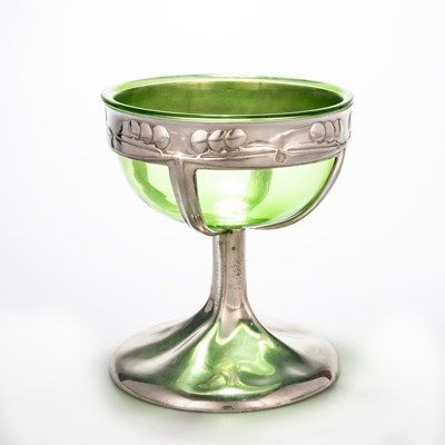 Lot 482 - ARCHIBALD KNOX (1864-1933) FOR LIBERTY & CO, A TUDRIC PEWTER CHALICE