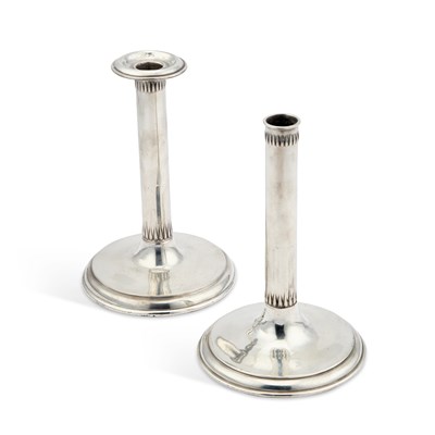 Lot 236 - A PAIR OF LIBERTY & CO TUDRIC PEWTER CANDLESTICKS