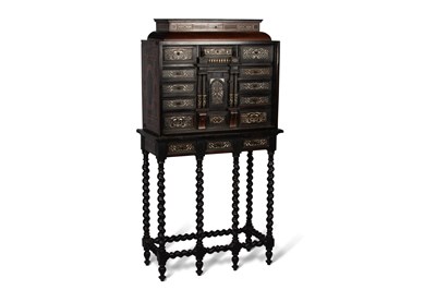 Lot 685 - A LATE 17TH CENTURY EBONISED AND IVORY-INLAID CABINET ON STAND