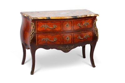 Lot 738 - A LOUIS XV STYLE GILT-BRONZE MOUNTED, KINGWOOD AND ROSEWOOD COMMODE